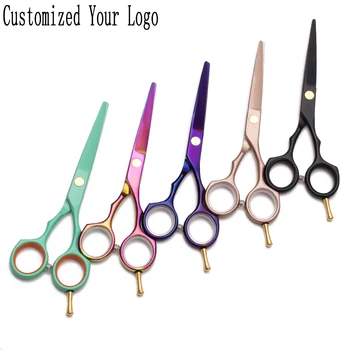 

5.5" 16cm Customize Logo Japan Stainless Professional Hairdressing Scissors Cutting Shears Thinning Scissors Hair Clippers C1104
