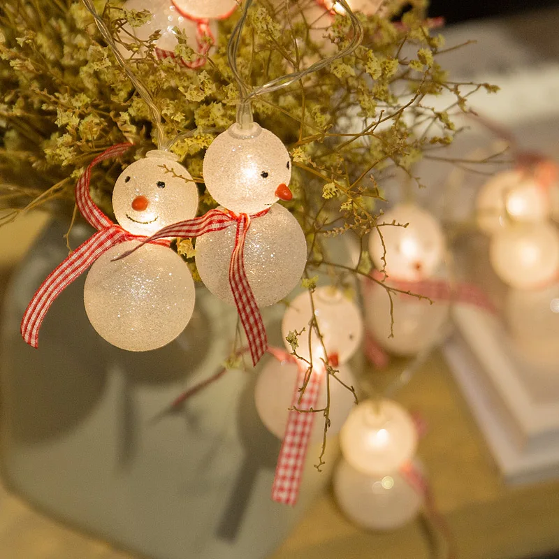 

20Led Fairy Snowman Wearing A Scarf Battery Operated String Lights 3m LED Decor For Christmas Garland New Year Wedding gerlyanda