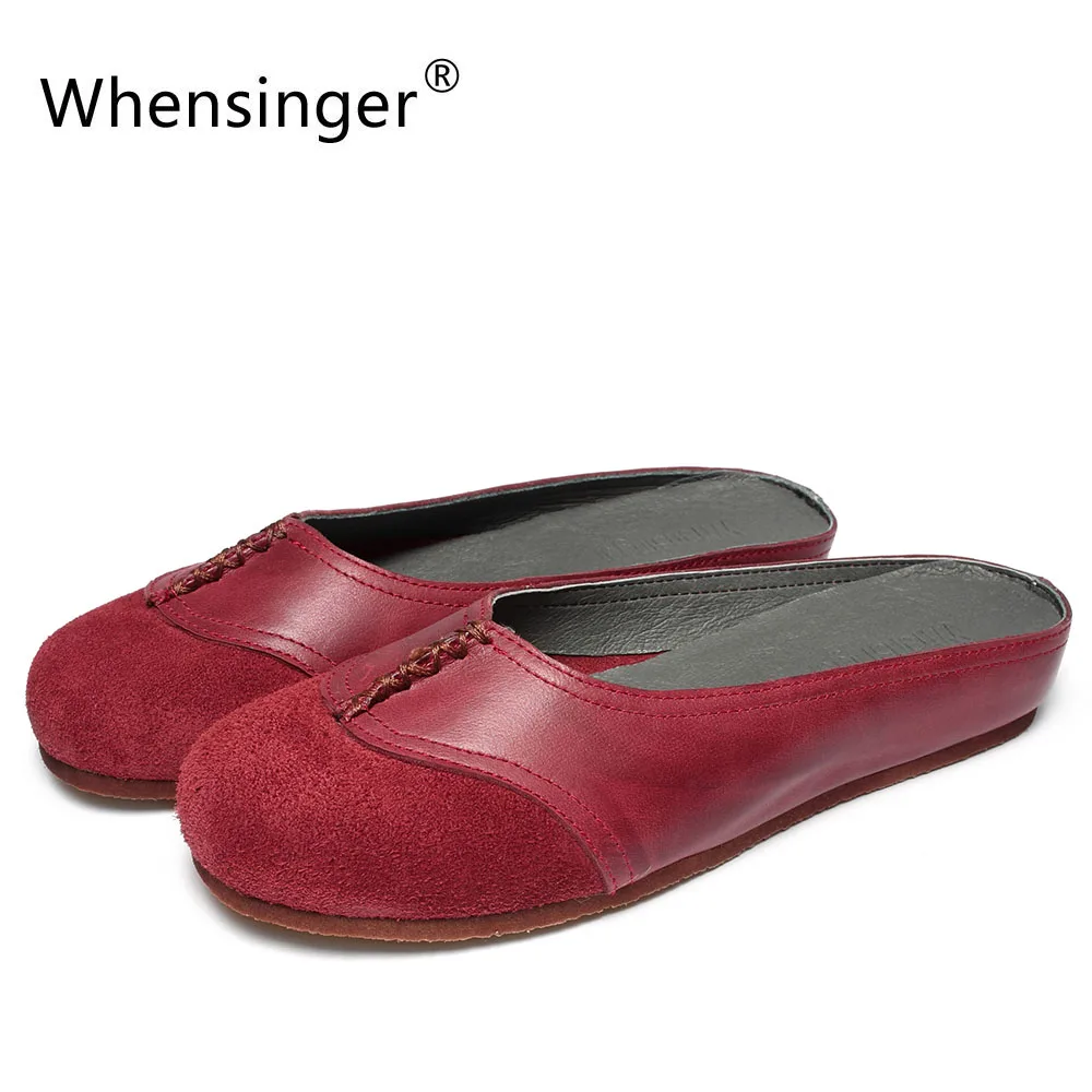 

Whensinger - 2018 New Women Shoes Spring Fashion Design Genuine Leather Flats 2 Colors C3592