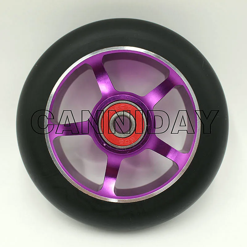 1PCS! 100mm Freestyle Stunt Aluminum PU Scooter Wheels