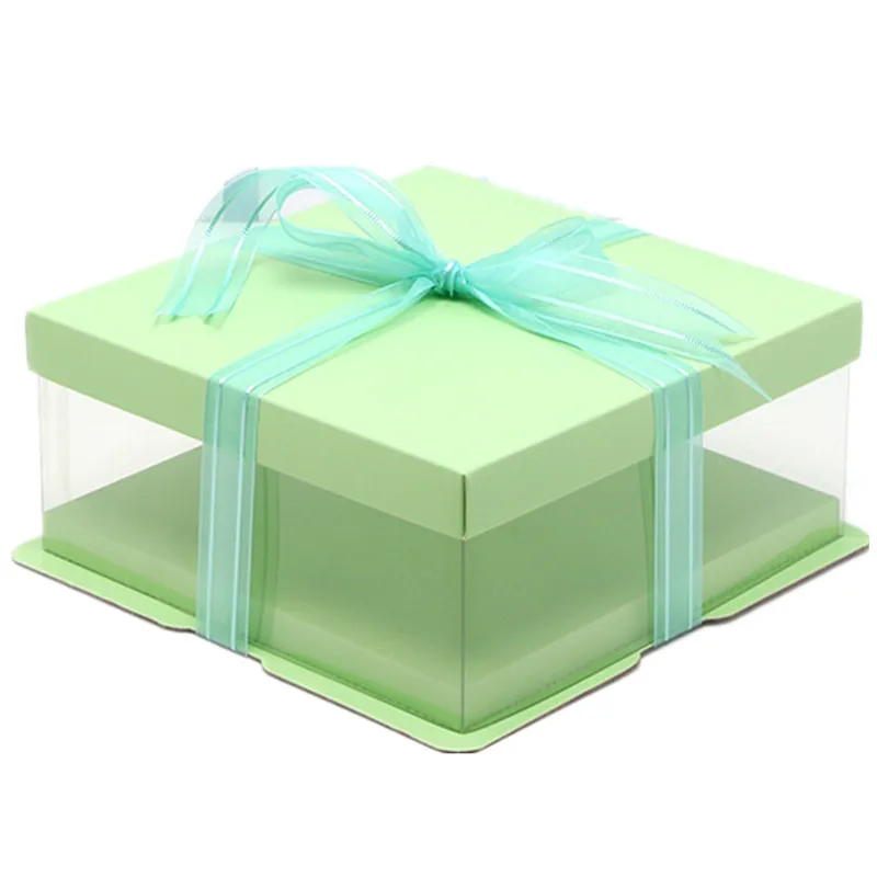 Большой коробки для тортов и пирожных для ко дню рождения, подарочные коробки для вечеринок прозрачный Подарочный чехол 3'colors 4/6/8/10/12/14/16 дюймов