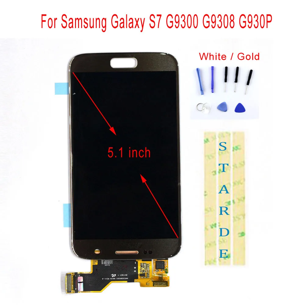 

STARDE Replacement LCD For Samsung Galaxy S7 G9300 G9308 G930P LCD Display Touch Screen Digitizer Assembly 5.1"