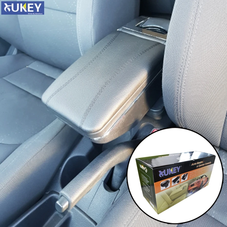 

XUKEY For Kia Rio Center Console Arm Rest 2012 - 2016 2013 2014 2015 Black Leather Central Armrest Box
