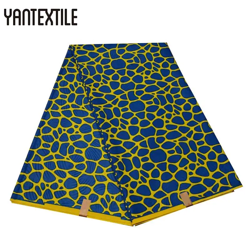 

YANTEXTILE New Ankara Fabric African Real Wax Print Tissu Africain 6 Yards Veritable Wax African Batik Fabric For Wedding Dress