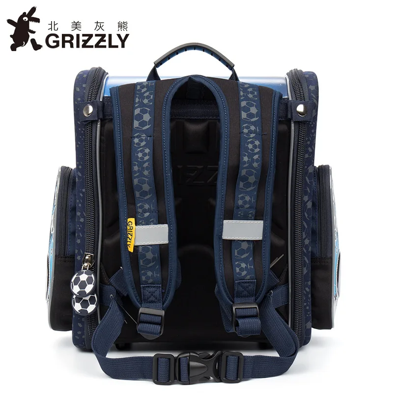 Детский Школьный рюкзак GRIZZLY для мальчиков школьная сумка водонепроницаемый