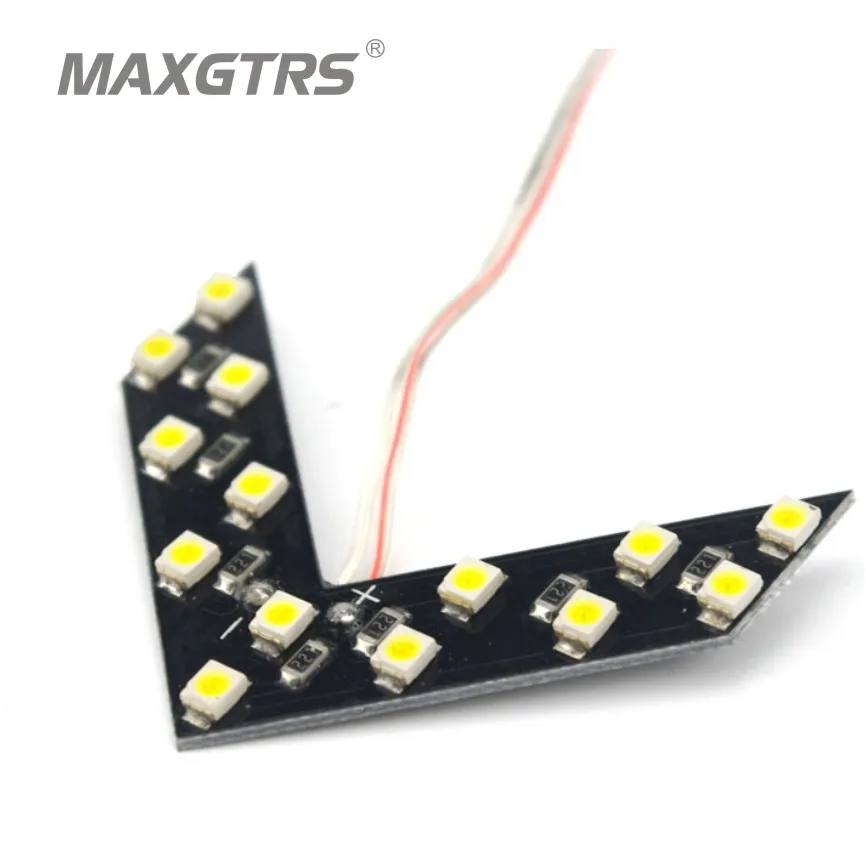 

5Pcs/lot Car Hidden Arrow Panel 14 Smd 3528 Rearview Side Mirror Led Decorative Lights Reverse Direction Turn Signal Lamp Amber