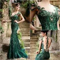 Emerald Sequin Prom Dress