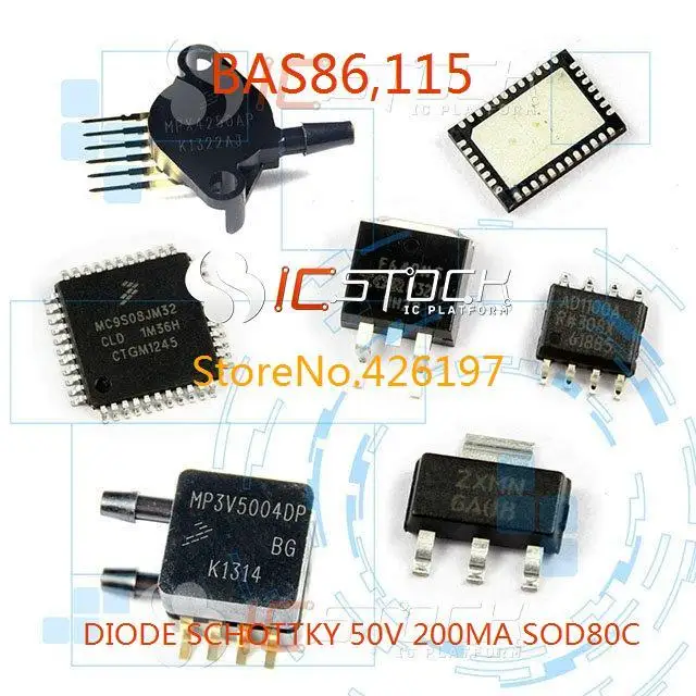 Free Shipping BAS86 115 DIODE SCHOTTKY 50V 200MA SOD80C 100PCS |