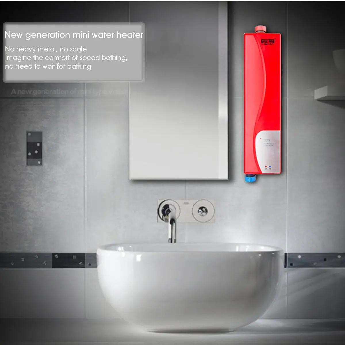 3s Быстрый нагрев IPX4 светодиодный мини-водонагреватель 3000 Вт мгновенный нагреватель воды кухонный душ для мытья посуды пищевая одежда лица