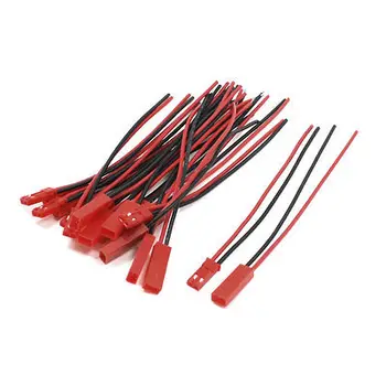 

20PCS 22AWG Cable w 2Pin JST M F Plug for RC Battery Motor Connection Male +Female 100mm/200MM