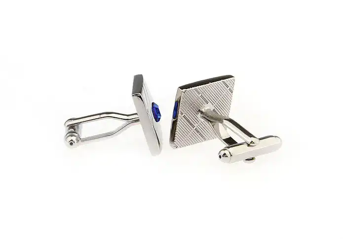 SUNNYLINK мужские запонки серебряные с синим кристаллом для рубашки J1106|crystal cufflinks|blue