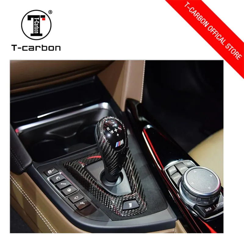

Car styling Carbon fiber Gear Shift Konb Cover and Base Cover For BMW M2 F87 M3 F80 M4 F82 F83 Gear Surround Cover interior trim