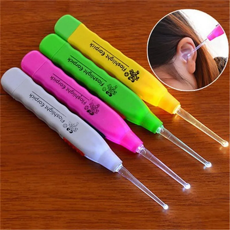 

3Pcs Child Ears Cleaning light ear spoon Illuminated Flashlight Ear pick Cleaner Remover Cleanser LED Light Ear pick dug 5ZCF073
