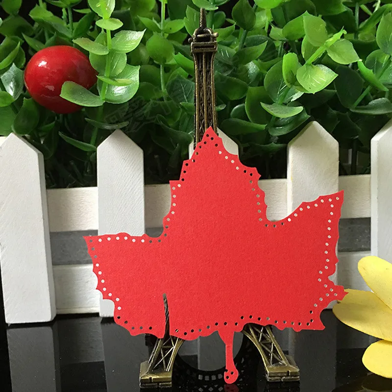 50PCS 10Color Laser Cut Art Maple Leaf Wedding Invitation Place Card  Escort Card  Cup Card Wine Glass Card For Wedding Decor (5)