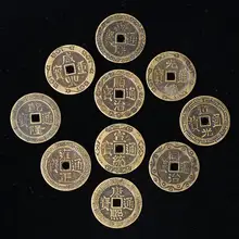 Фэн-шуй Китай монеты Цин Древний Империя китайский квадратное отверстие Медь монеты сувенирная монета держатель для ремесел