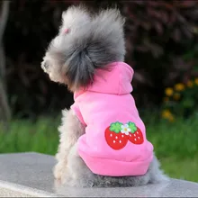 Прекрасный Pet Puppy Dog Клубника Толстовка Одежда Теплая Куртка Пальто Одежда Наряд Большой Лучше