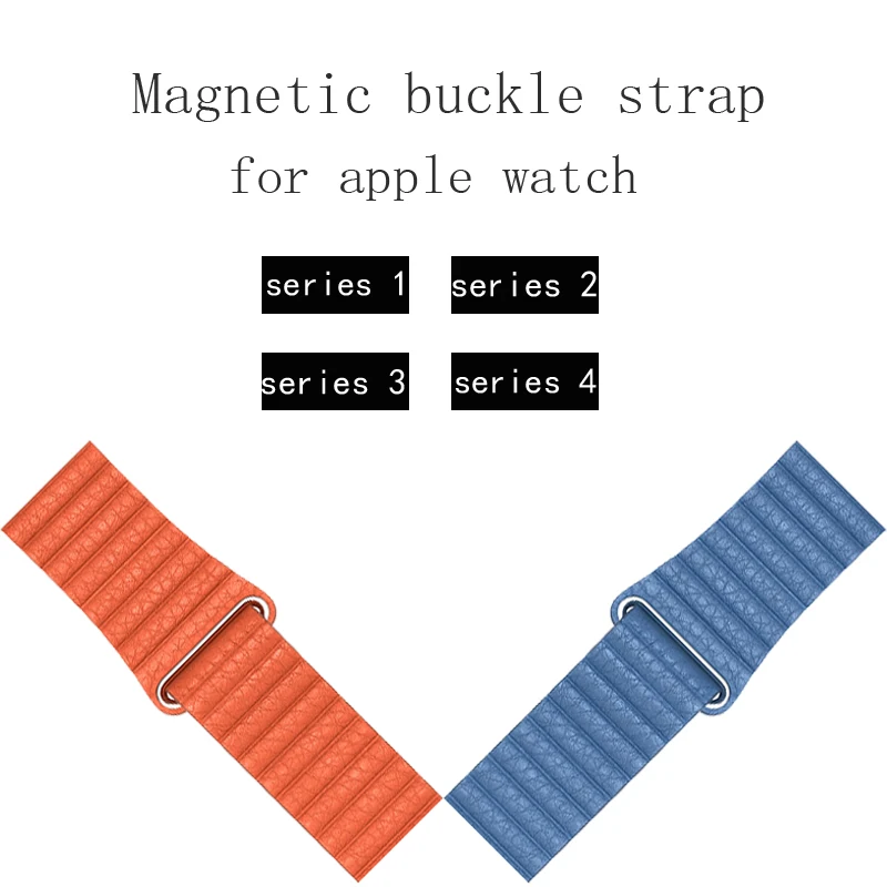 Genuine leather strap for apple watch 4/3/2/1 band 42mm 38mm 44mm 40mm belt Magnetic watchband for iwatch bracelet accessories Genuine leather strap for apple watch 4/3/2/1 band 42mm 38mm 44mm 40mm belt Magnetic watchband for iwatch bracelet accessories