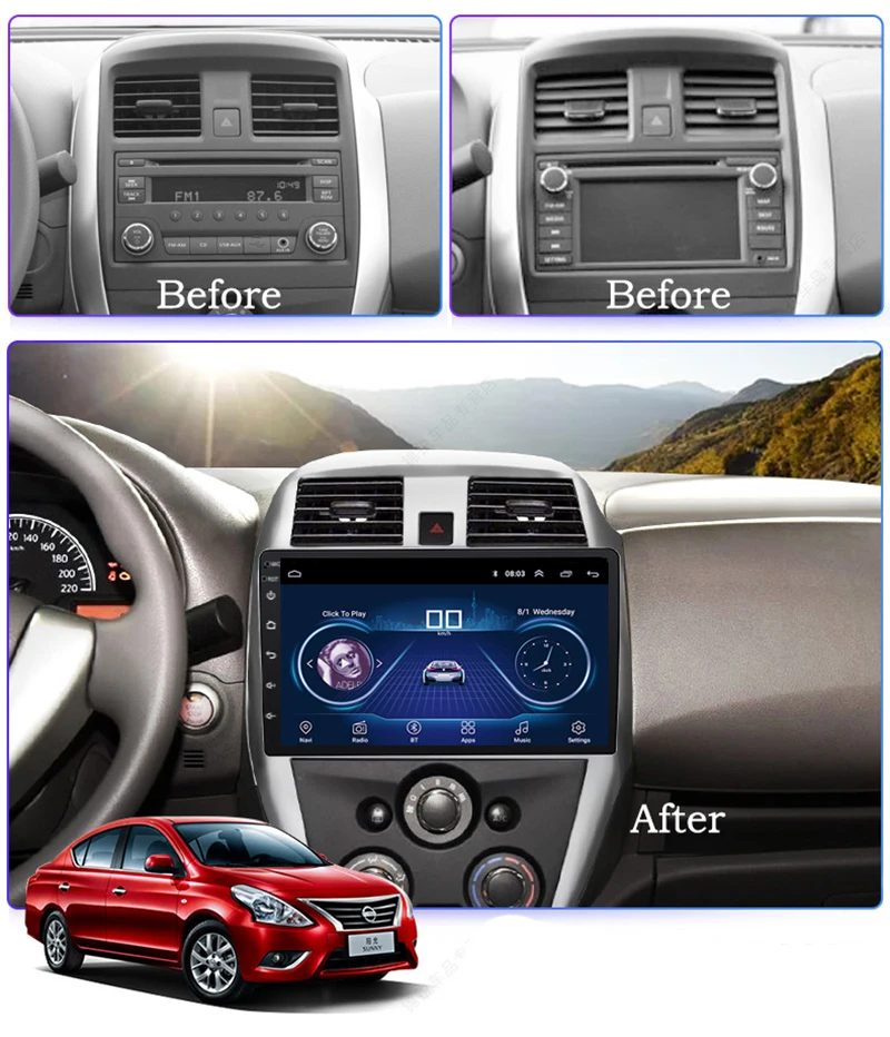Best 10.1inch IPS and 2.5D Touch Screen Android 8.1 Car DVD GPS Navigation for Nissan sunny 2014 2015 2016 Radio Audio Stereo 11