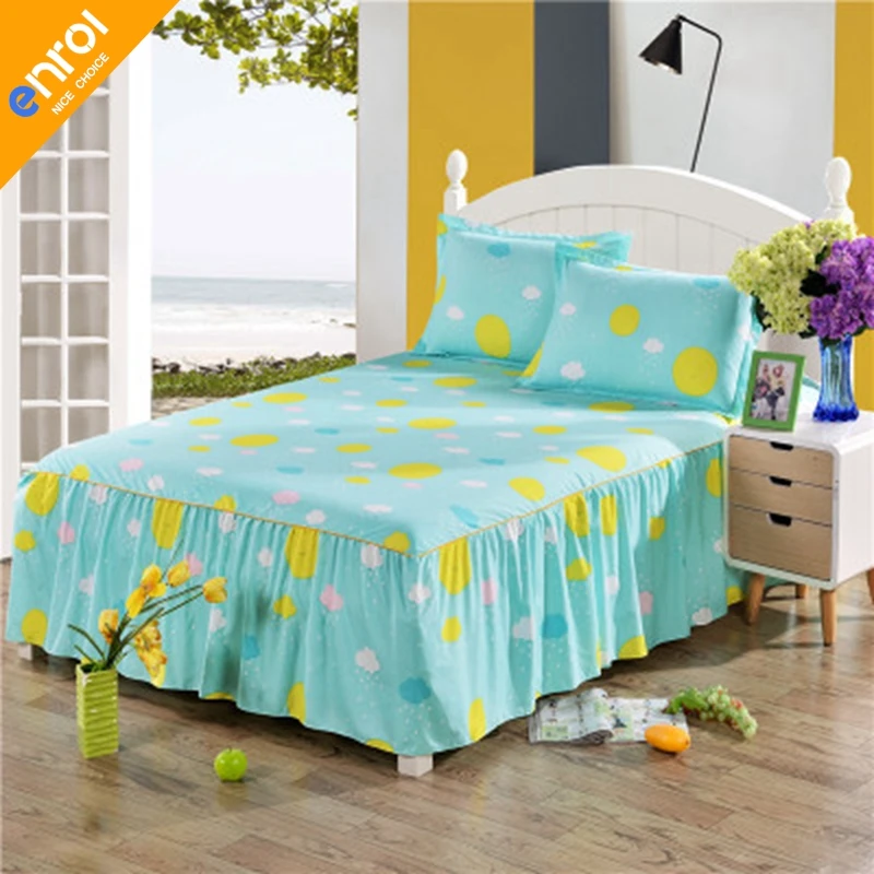

Home Use Floral Printed 100% Cotton Bed Skirt Elastic Mattress Cover Polyester Bed Skirts Bedspread Bedskirt King/Queen Size