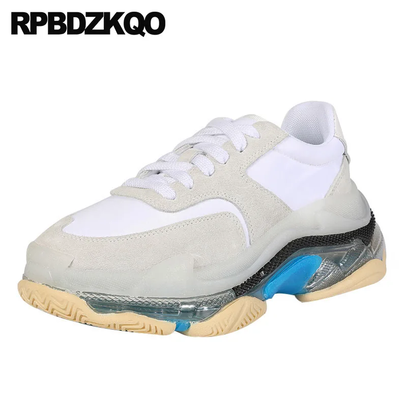 

muffin trainers thick sole round toe lace up real leather creepers platform shoes genuine women sneakers suede elevator luxury