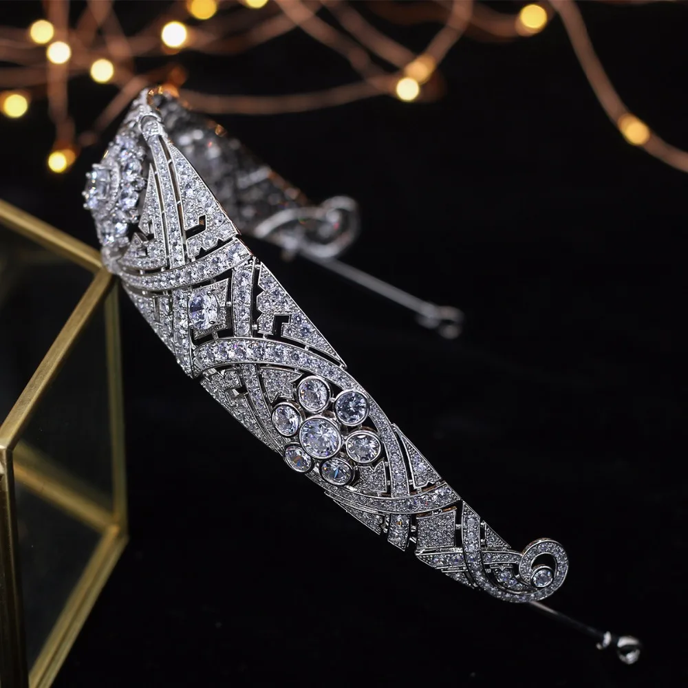 ASNORA Gorgeous Crown Tiara de Noiva Meghan Markle Wedding Hair Accessories Women Hair Jewelry Zircon Bridal Crown and Tiaras