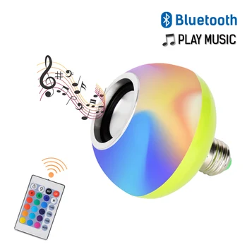 

DINGDIAN LED Bluetooth Speaker Music Bulb 10W 110V-265V Wireless Remote Control Color Light Bulb RGB+White Bluetooth Sound Bulb
