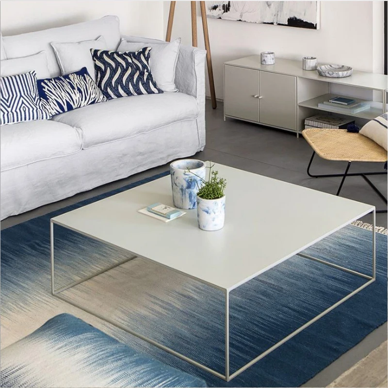 

Nordic Minimalist ins Living Room Coffee Table Coffee Table Simple Casual Black Metal Square Wrought iron Family Coffee Table