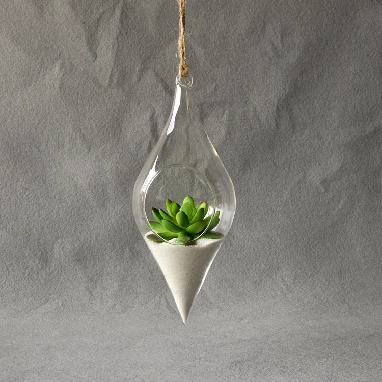 Hanging Glass Vase Hanging Terrarium Hydroponic Flower Container Indoor
