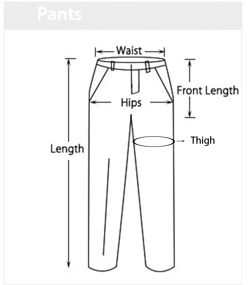 pants chart measurement  kk