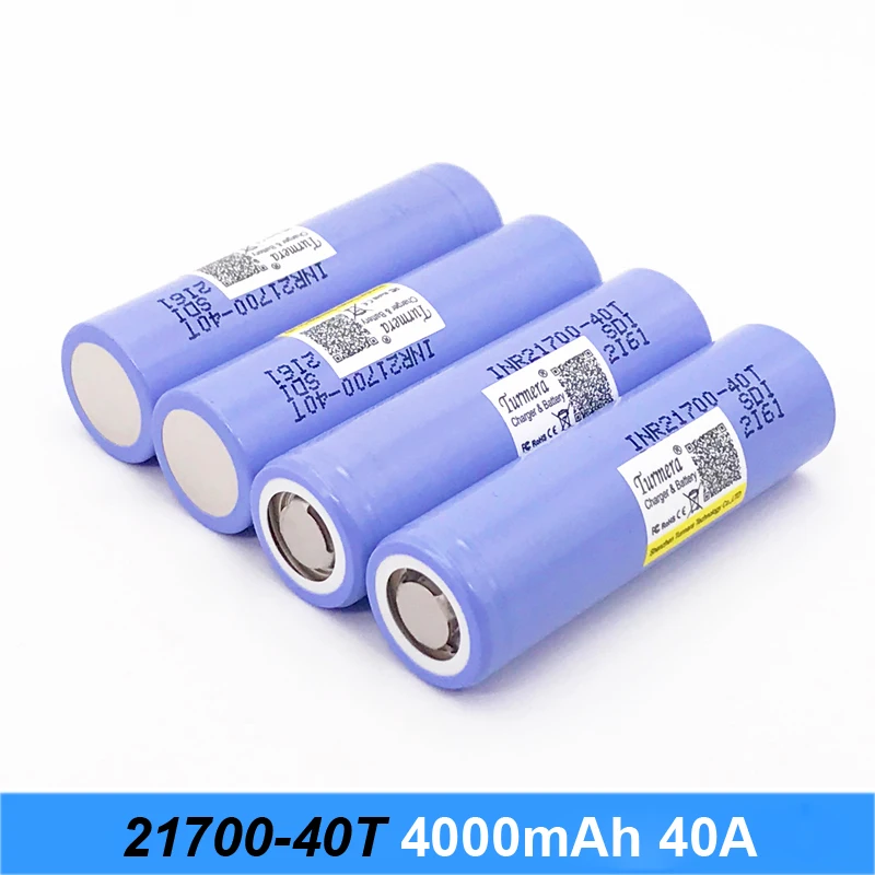 battery for 21700 40t 4000mah 30a battery for electric cigarette and screwdriver tool battery bike 21700 pack for Turmera 030 