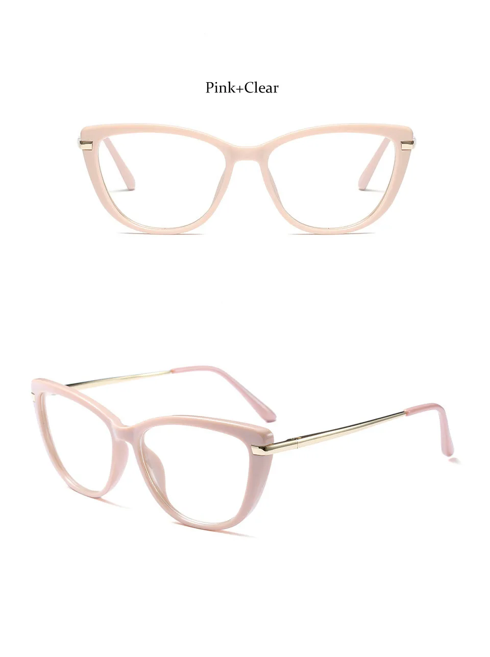 Женская оправа для очков модная металлическая оправа для очков в стиле кошачьи глаза Женские Ретро винтажные компьютерные очки розовые очки для глаз