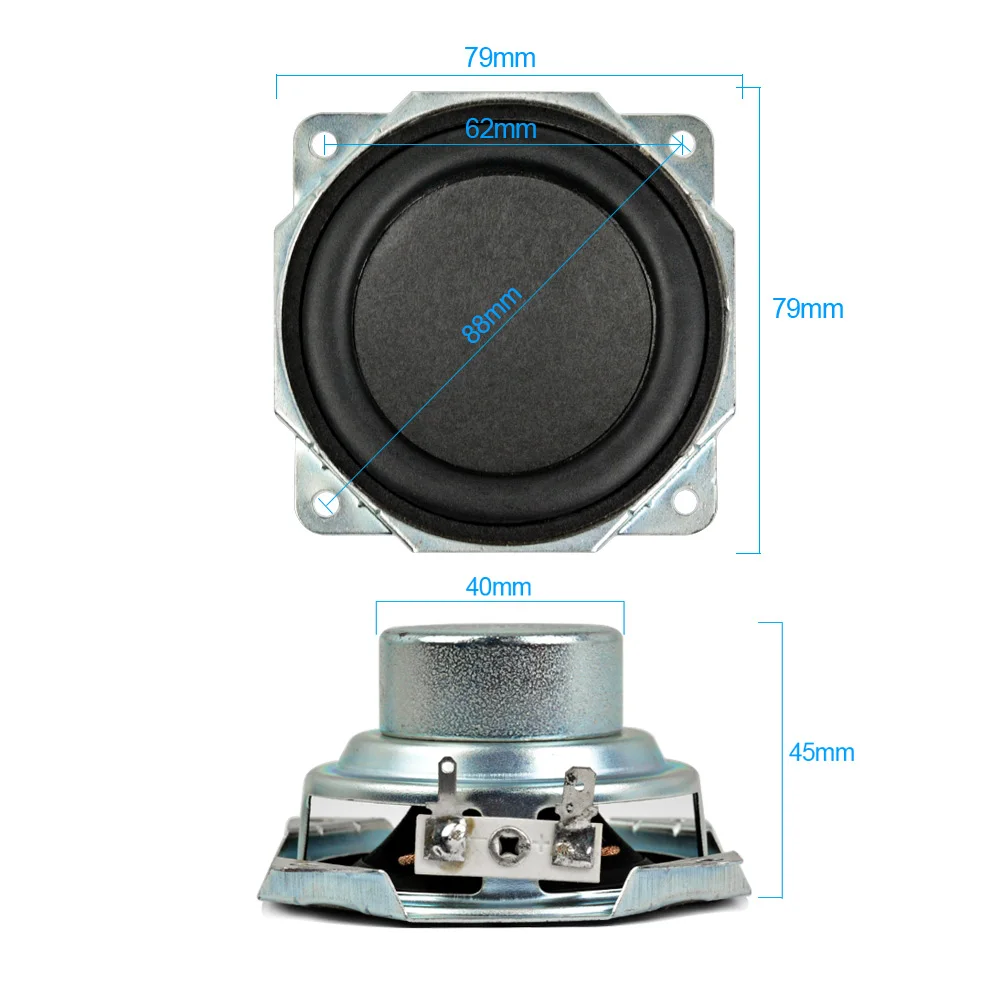 AIYIMA 2 шт. 3 дюймовый звуковой динамик 8 Ом 50 Вт Неодимовый магнитный 30 ядерный динамик s СЧ бас резиновый край громкий динамик DIY
