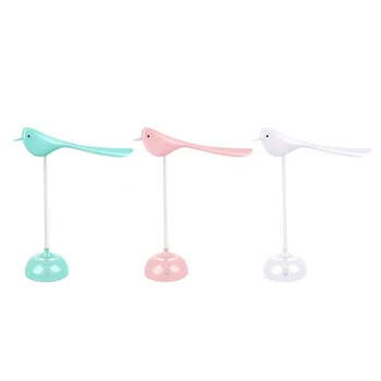

Led Press Switch Table Lamp Nordic Bird Lights 3 Modes Clip Usb Desk Lamp Eye Protection Dimmer Rechargeable Foldable Fixtures