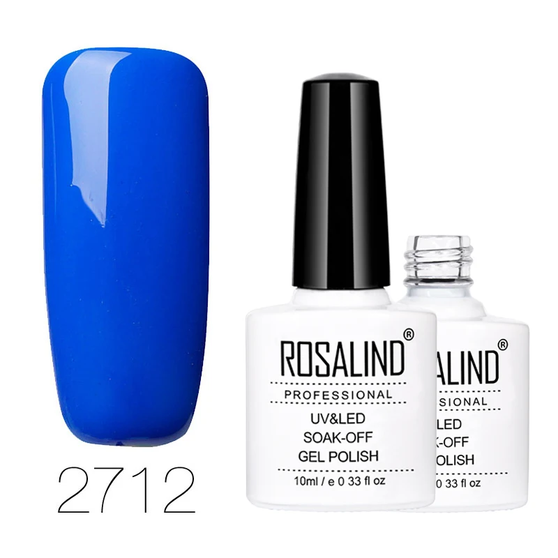 ROSALIND гель 1 S 10 мл синий цвет белый лак для ногтей УФ светодиодный Блестящий лак для ногтей Полупостоянный гель лак - Цвет: 2712