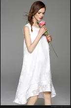 Cool 2017 Free Shipping New Spring Summer Cotton Linen Fashion Women Long Black White Dresses Loose Sleeveless Plus Size Dress