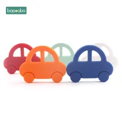 Bopoobo 1 шт силиконовый Прорезыватель автомобиль DIY для новорожденных погремушка соску клип без БФА, силиконовый поезд кулон в виде игрушки
