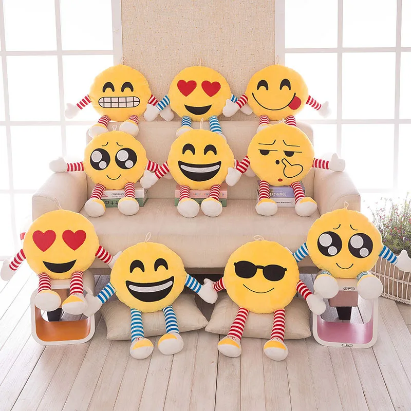 Cute Emoji Cushion Custom Soft Plush Smile Face Decorative Pillows Sofa