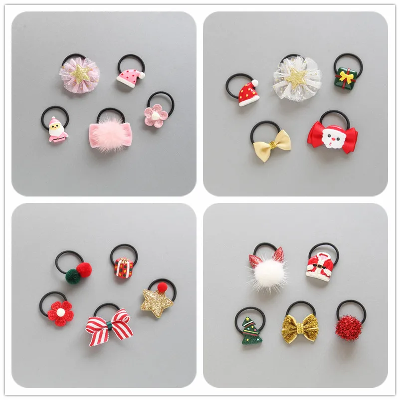 

5PCS/ SET girls flowers hair clips cartoon hairring toddlers kids Animal Bow SAFE Hair Accessories Flower gift set