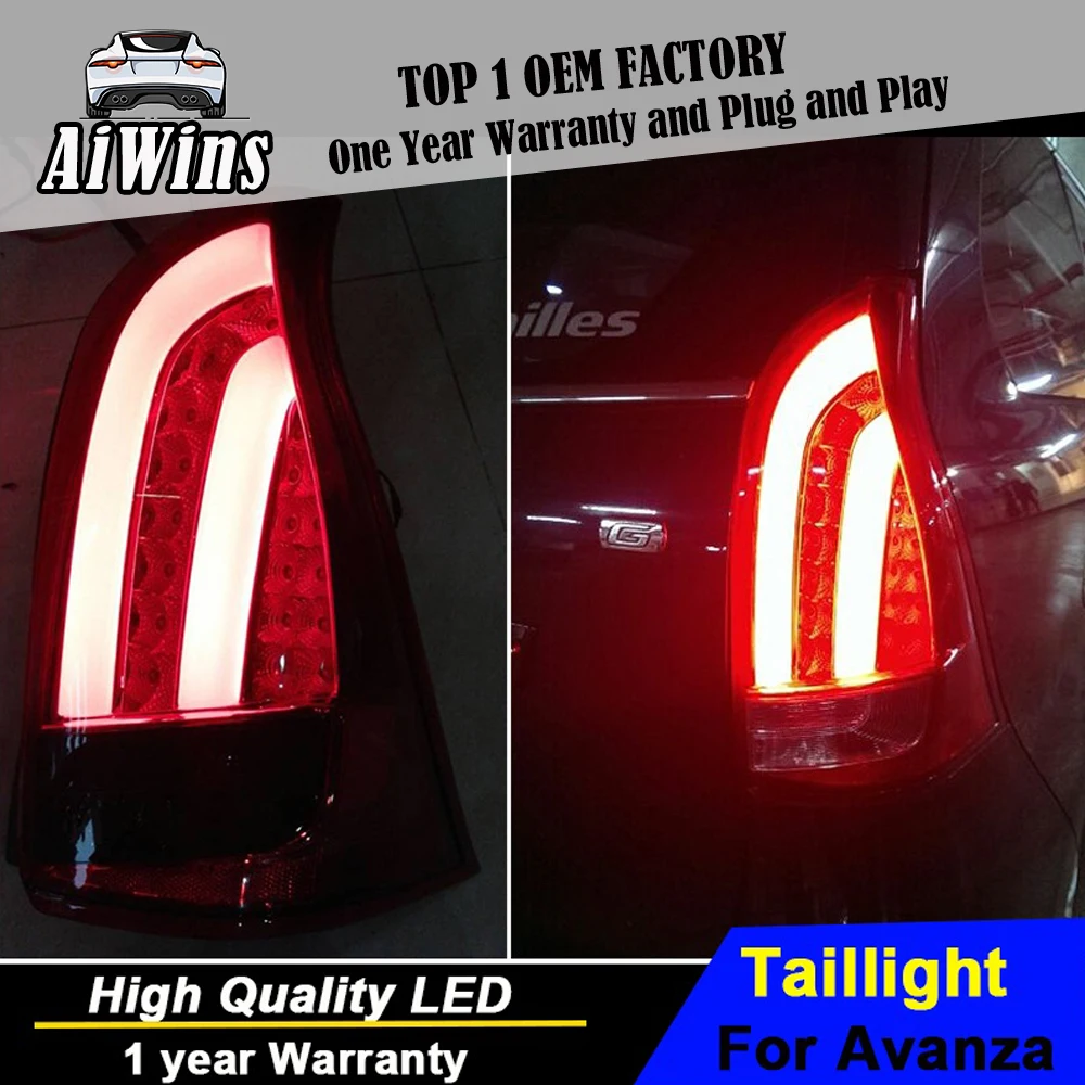 Aiwins Style LED Tail Lamp for Toyota Avanza tail lights 2012-2013 rear trunk lamp cover drl+signal+brake+reverse | Автомобили и