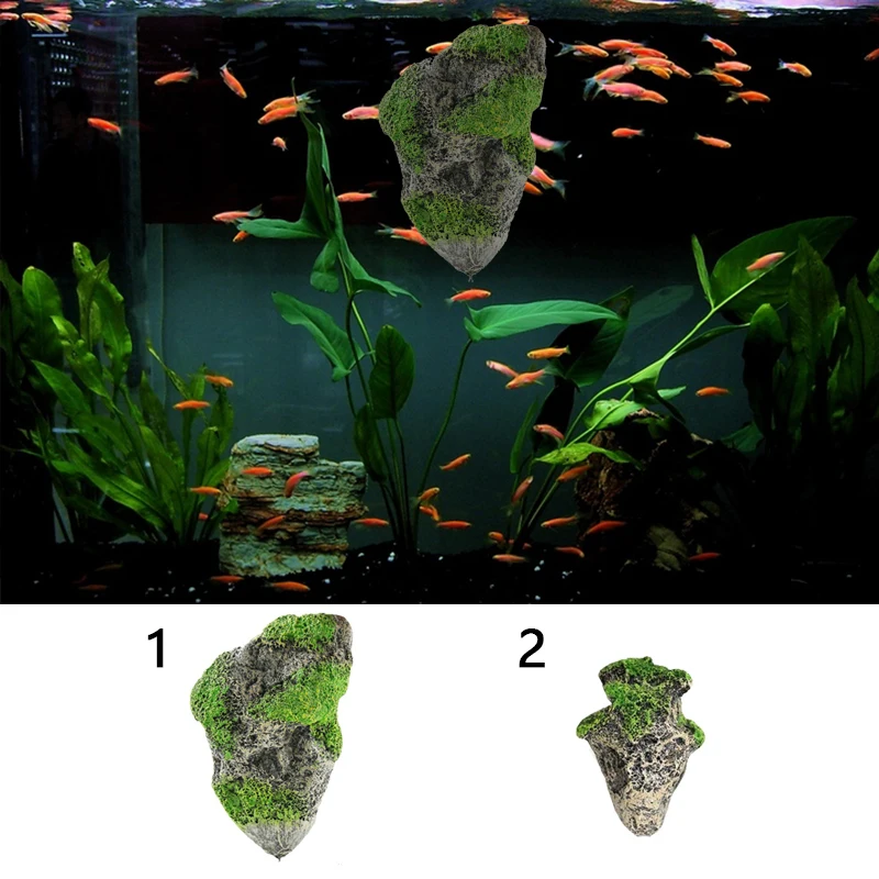 1 шт. морской искусственный подвесной камень из смолы аквариум мох декорация