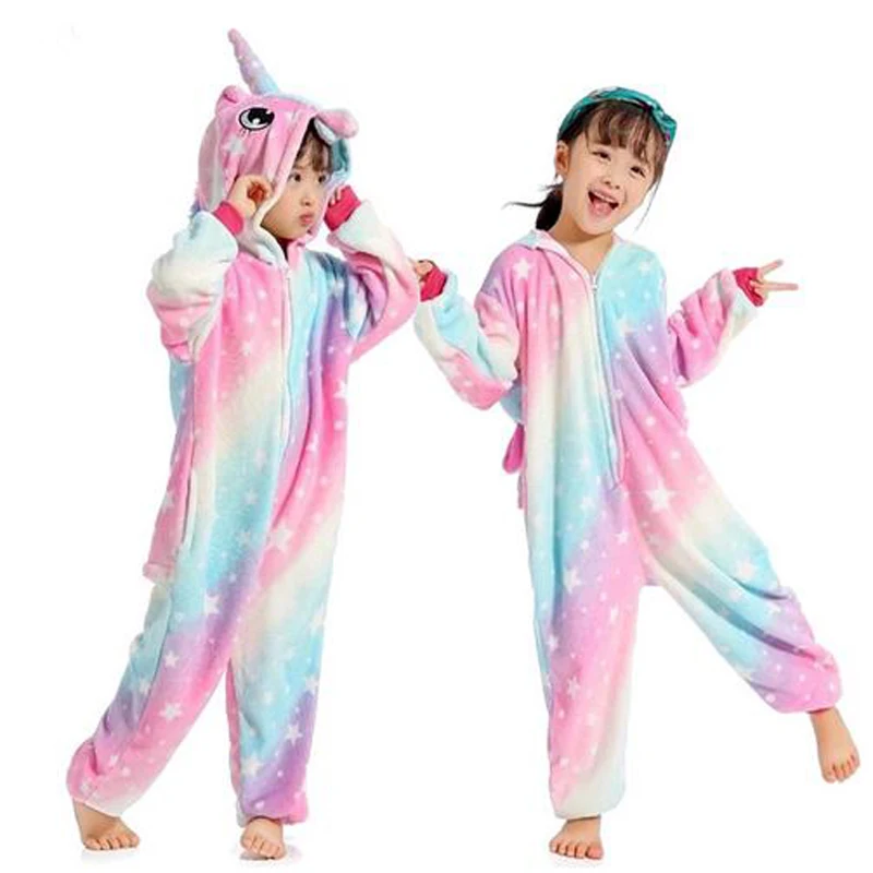 Kigurumi Onesie Дети Пижама с дизайном «панда» детские животные мультфильм Комбинезоны Единорог вечерние Вечеринка Косплей пижамы детские пижамы