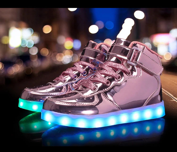 Como a Nossa Conduziu a Iluminação Rosa Quente Casa Nova Carregador Usb Sapatos Meninos Meninas Sapatilhas Crianças Brilhante Iluminado Luminosa Sneaker 25-39 12 25-39 Carregador USB Sapatos Meninos Meninas Sapatilhas