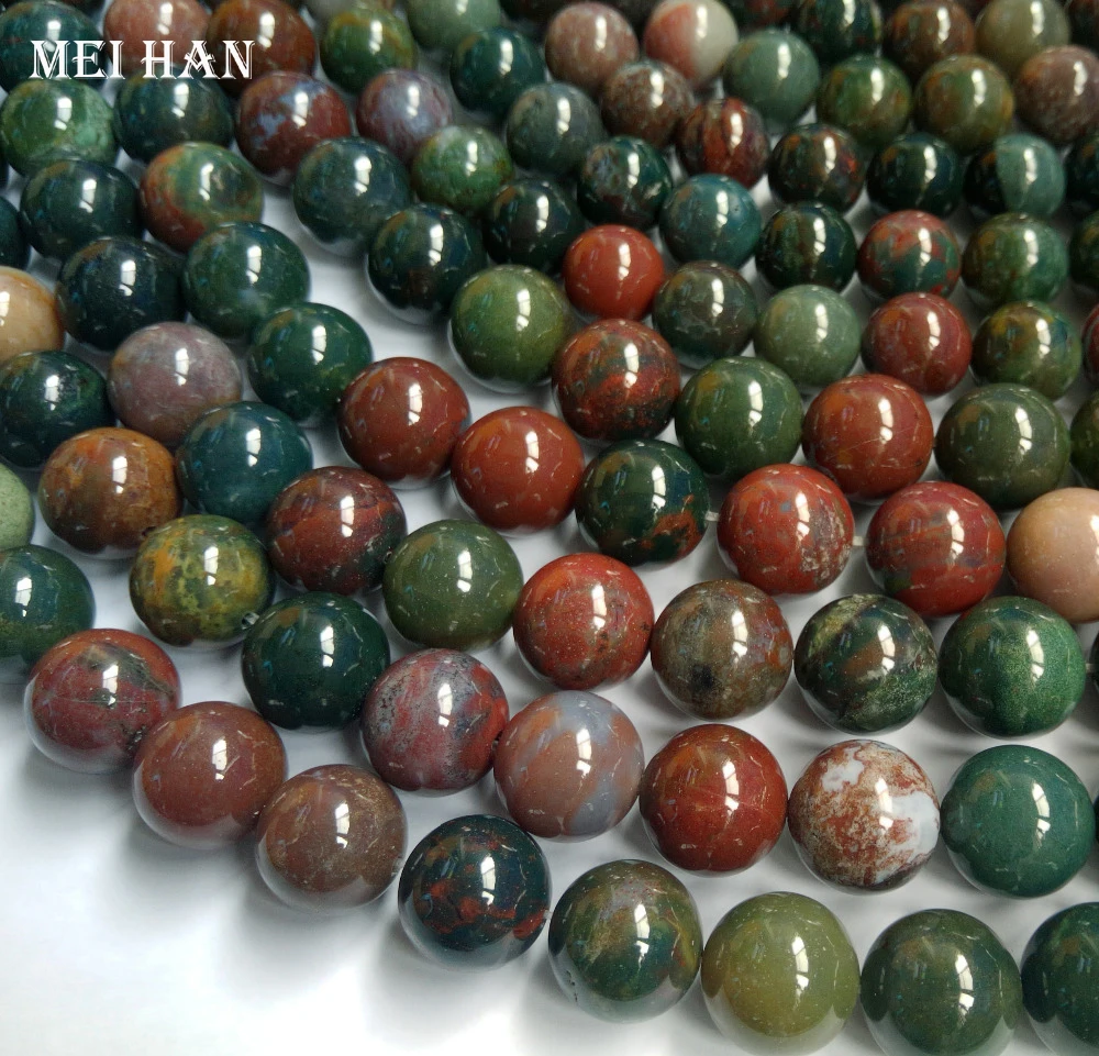 

Meihan Free shipping natural 8mm & 10mm blood stone smooth round loose beads for jewelry making design or gift
