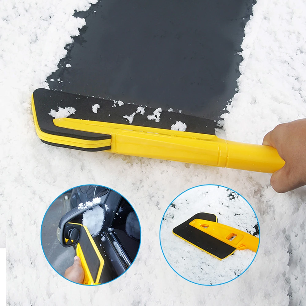 Detachable EVA Snow Shovel Long Handle Snow Brush Car Portable Aluminum Alloy Auto Glass+random Color Sheathed Car Clean Tool