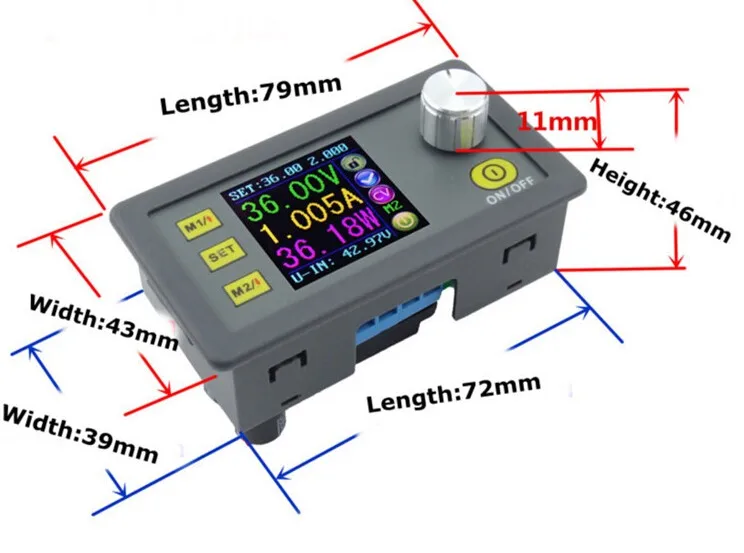 DP50V5A постоянной Напряжение Тестер измеритель тока ЖК-дисплей Дисплей вольтметр Шаг вниз программируемый Питание модуль амперметр