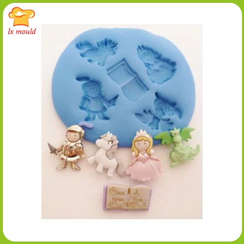 

FAIRYTALE PRINCESS CASTLE Small Craft Sugarcraft Fimo Silicone Rubber Mould Princess, Knight, Dragon, Unicorn & Fairytale Book