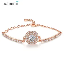 Luoteemi Brand Link Bracelet Сердца и стрелы хрусталя циркон браслет для женщин высокое качество ссылка браслеты оптом