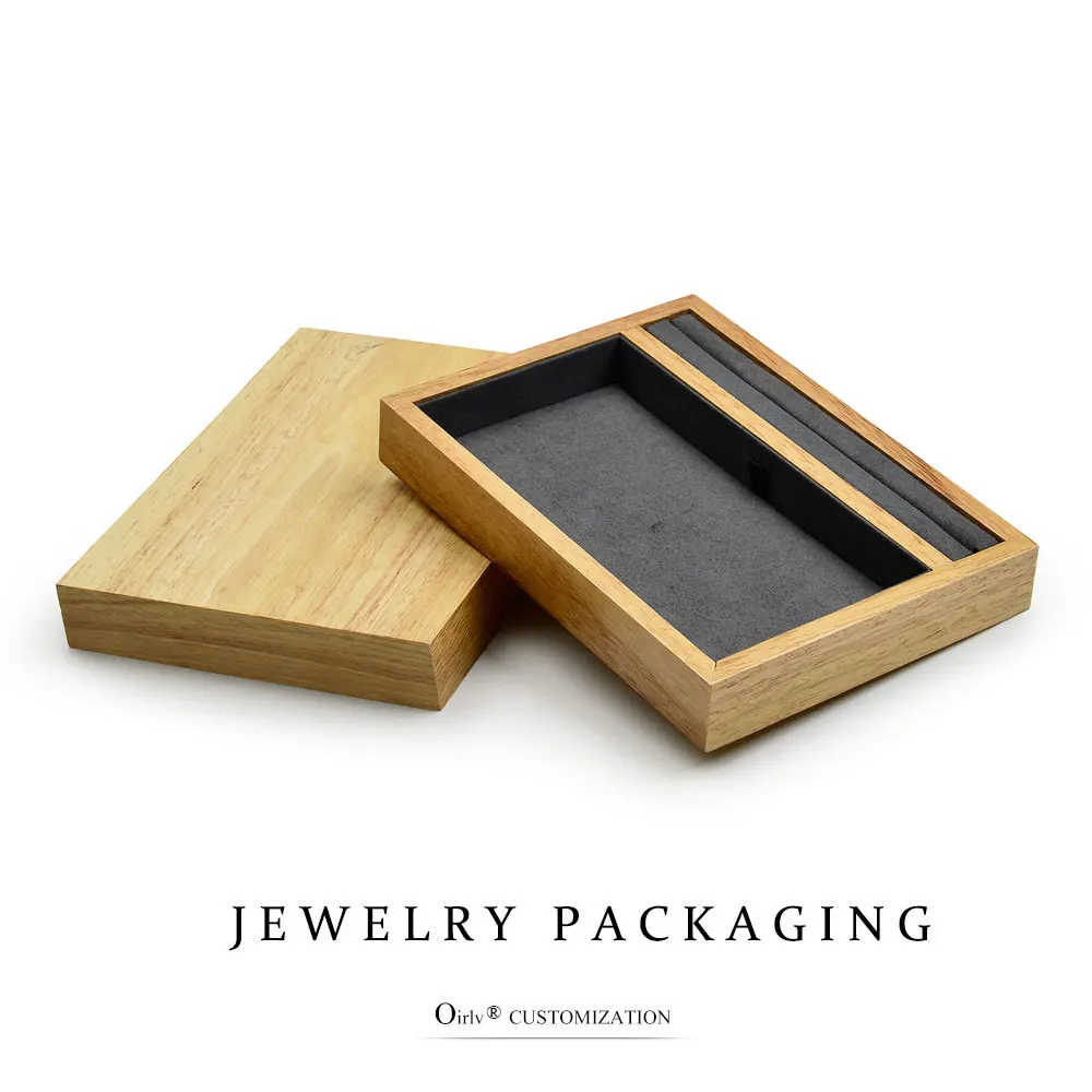 Oirlv Wood Jewelry Display Tray Necklace Pendant Watch Holder Shop Counter Showcase (9)