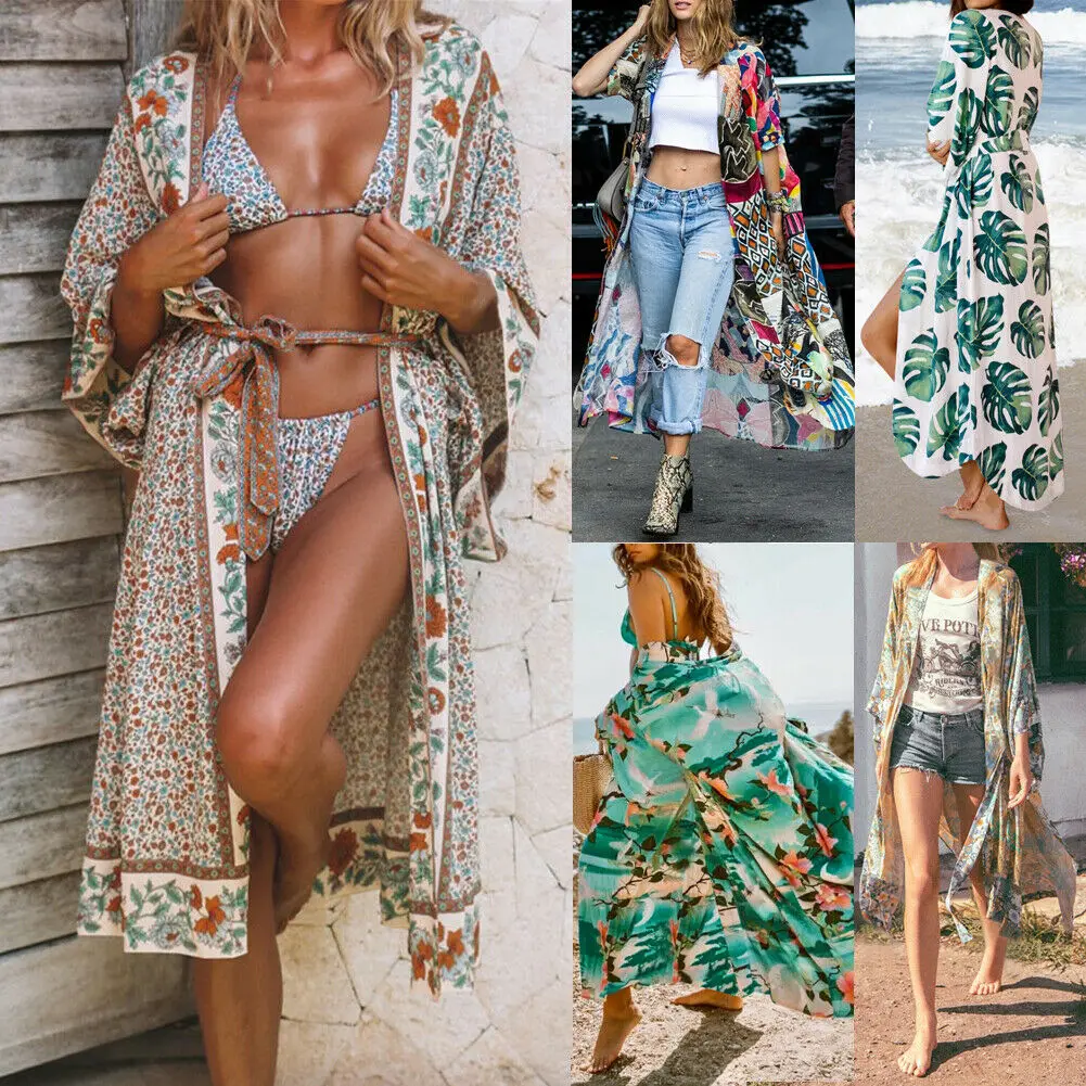 

Women Swimwear Bikini Cover Up Beachwear Kaftan Summer Beach Long Maxi Dress NEW