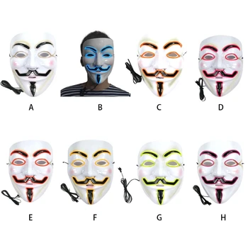 

Halloween Ghost Light Up Glowing LED EL Wire Cosplay Full Face Mask Party Decor